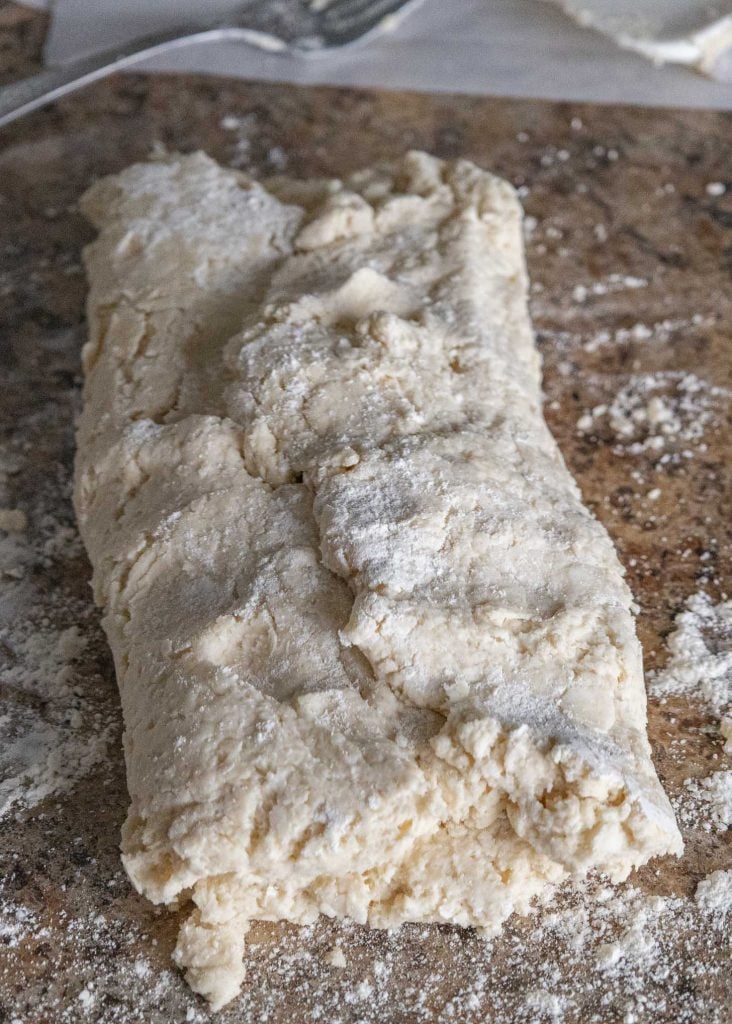 Folding the biscuit dough 