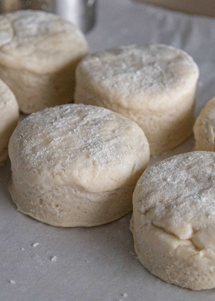 Unbaked vegan flaky biscuits 