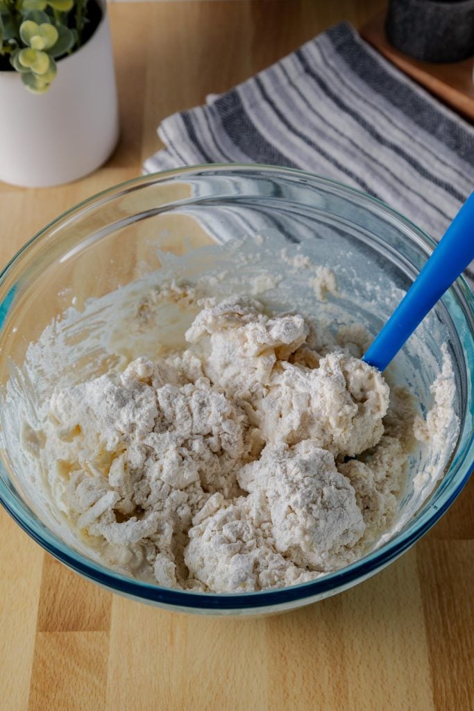Add the liquid to the dry ingredients 