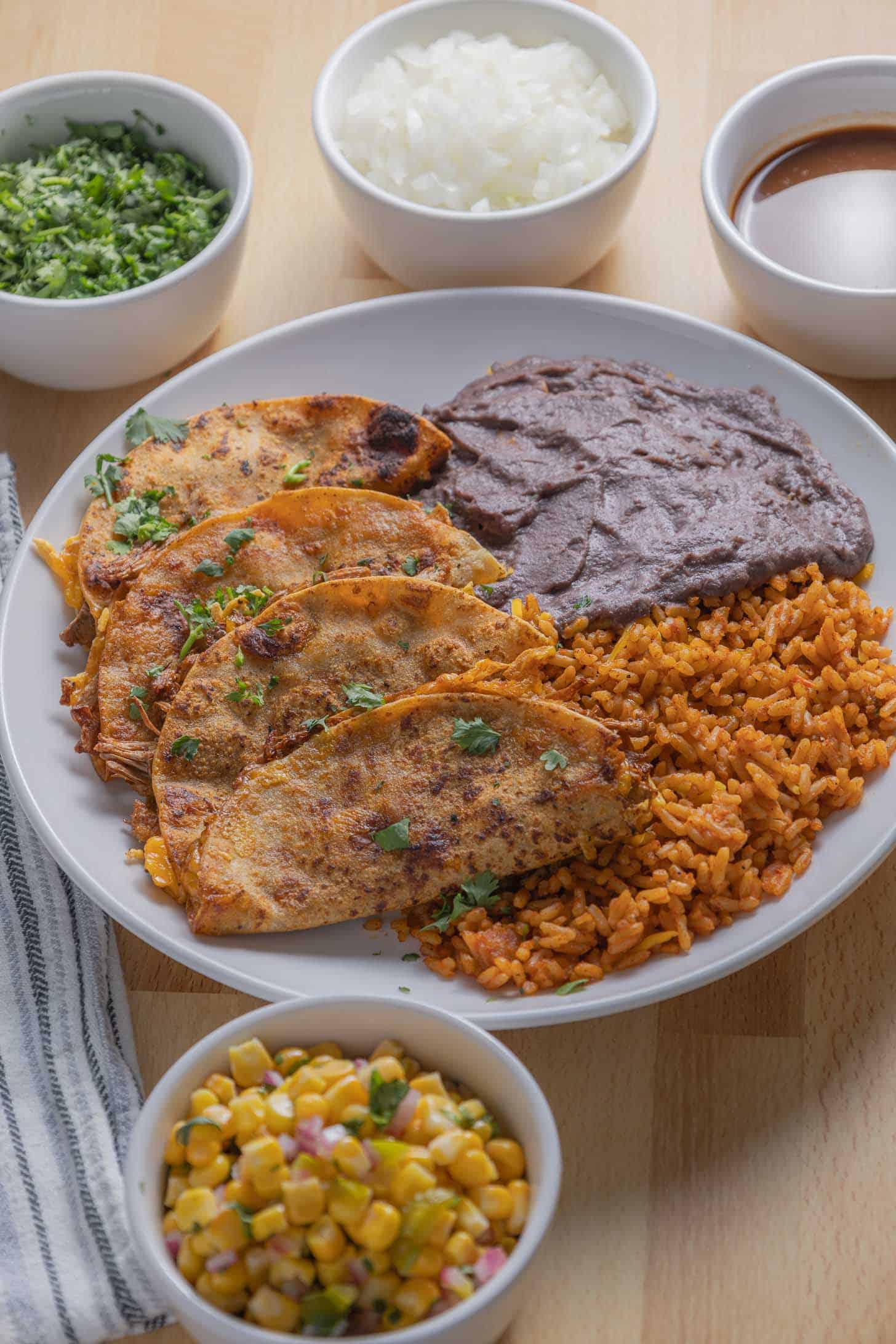 A plate of jackfruit tacos