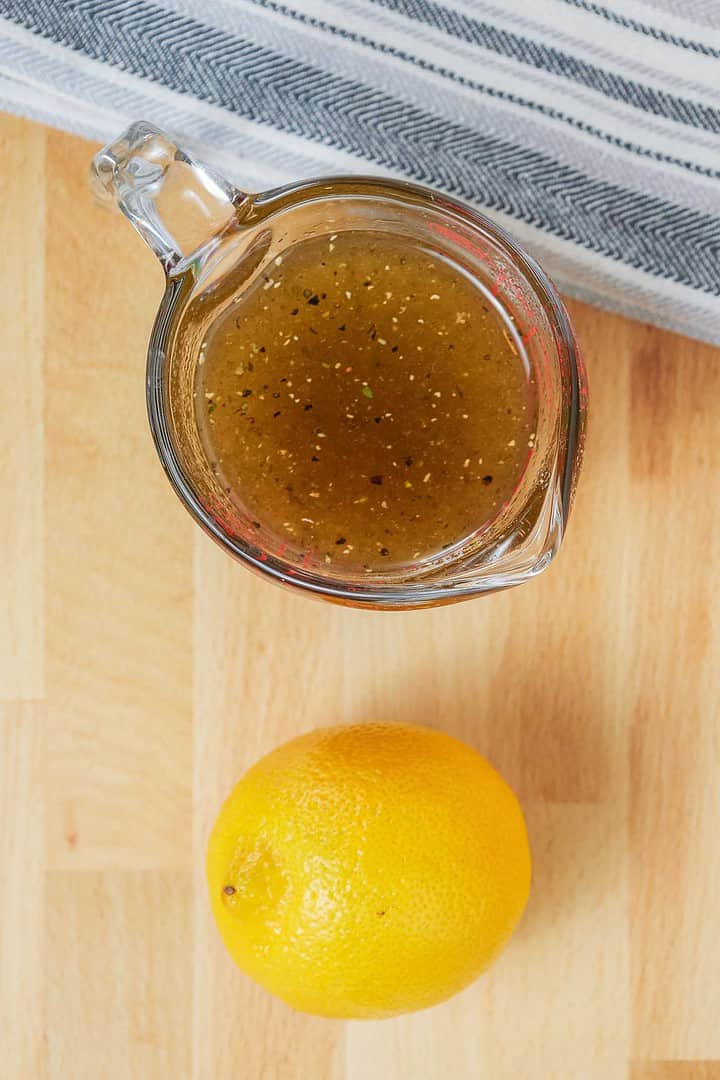 A simple dressing makes this an easy vegan side dish or vegan BBQ dish