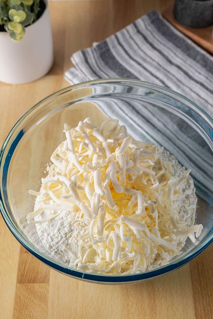 Frozen grated butter