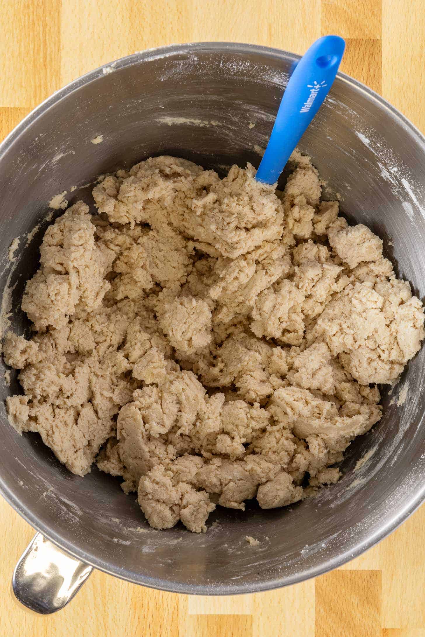 remaining egg replacement and dry ingredients added to make the vegan cookies