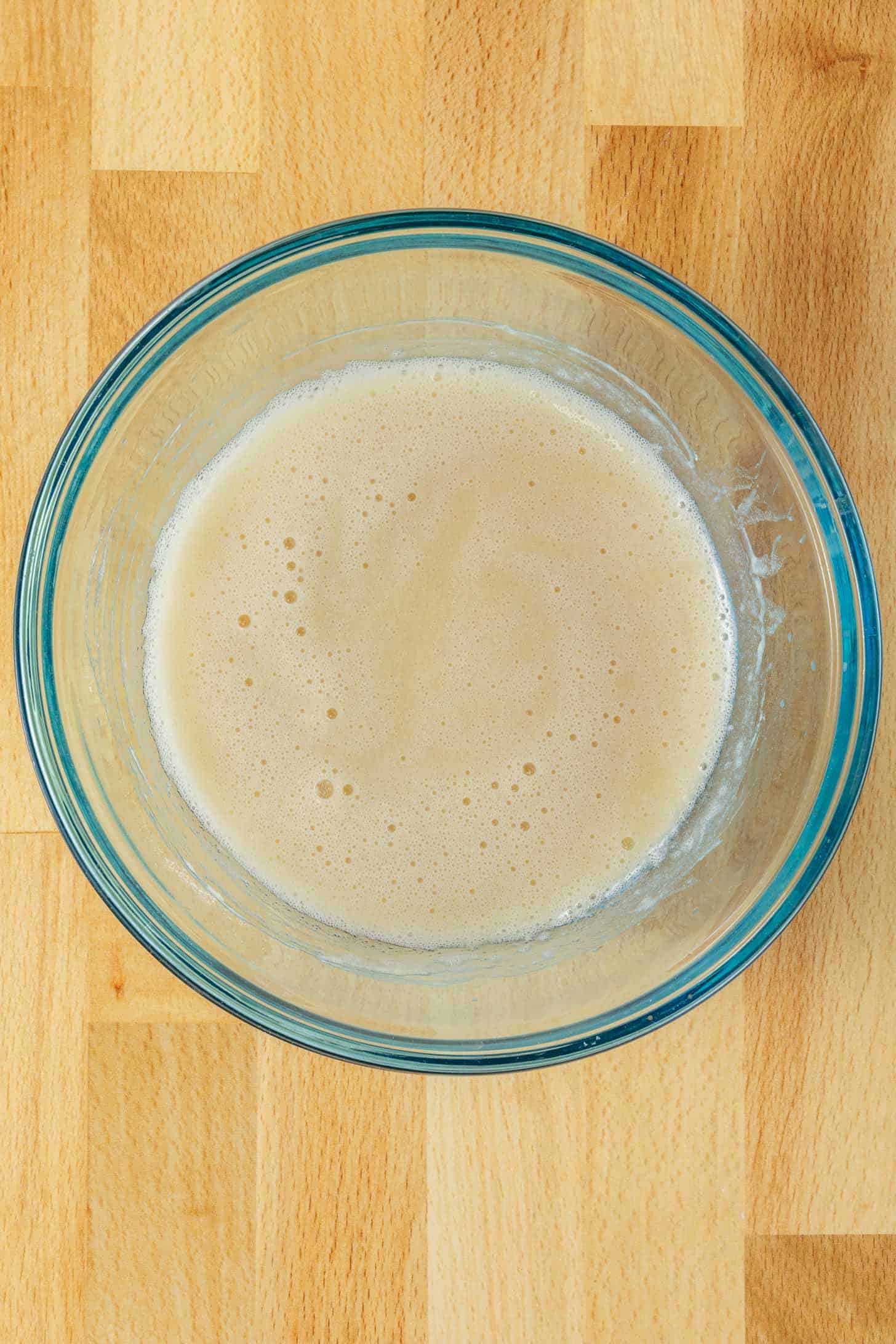 All three ingredients for the egg replacement for the best vegan cookies whisked together