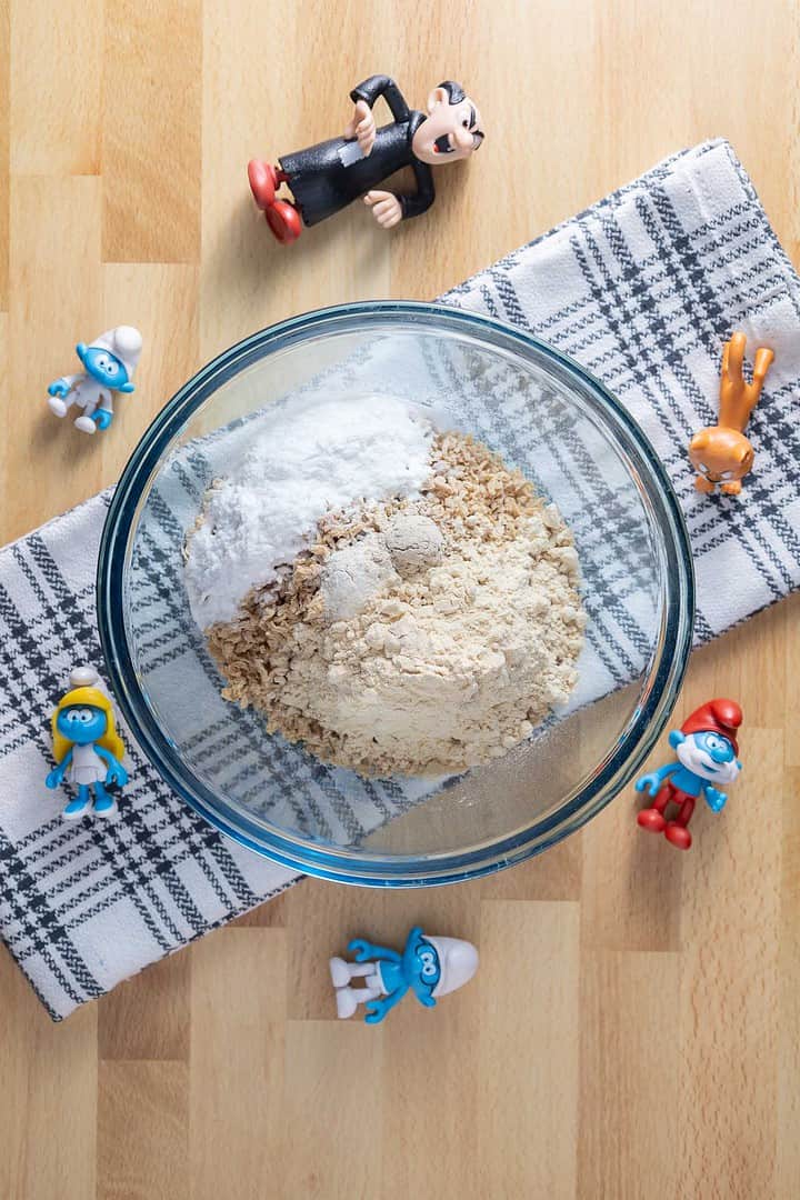 Dry ingredients for Impossible Smurf copycat Impossible Meat