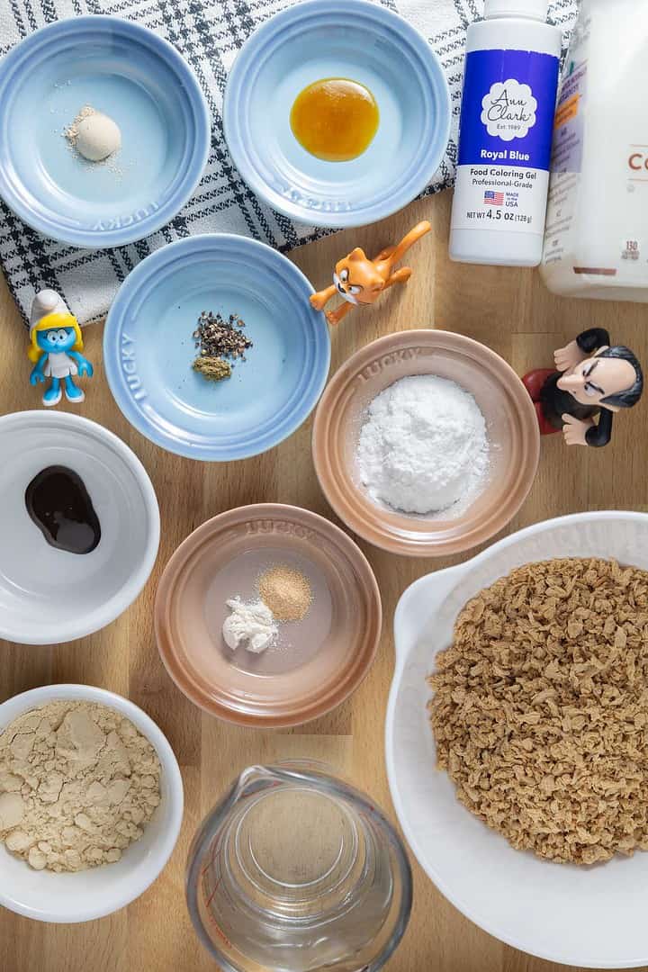 Ingredients for Impossible Smurf copycat Impossible Meat