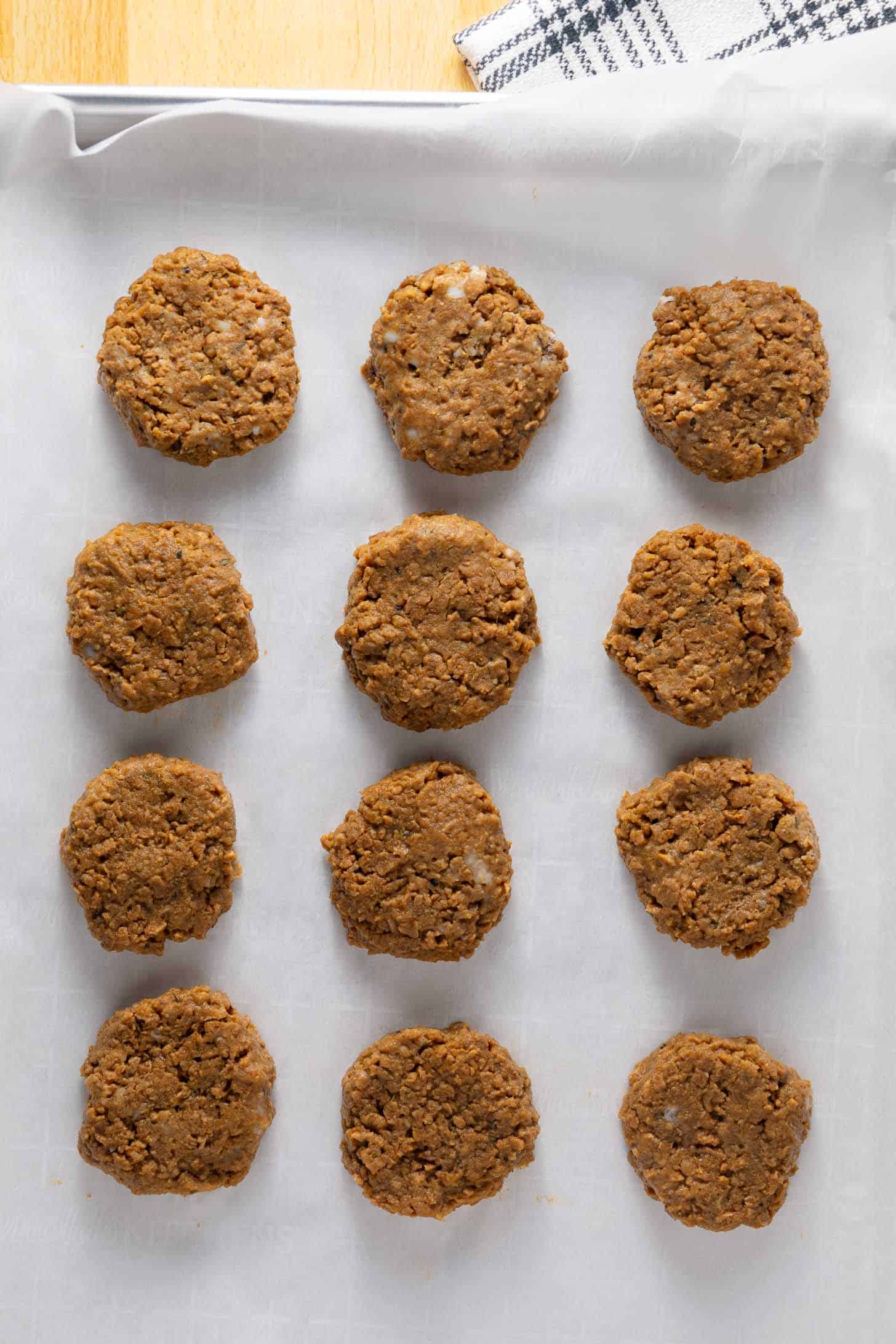Uncooked copycat Impossible Breakfast Sausage Patties