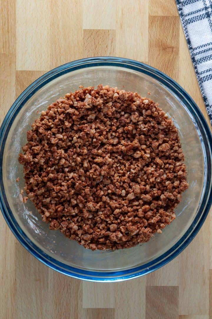Hydrated ingredients for our vegan chorizo