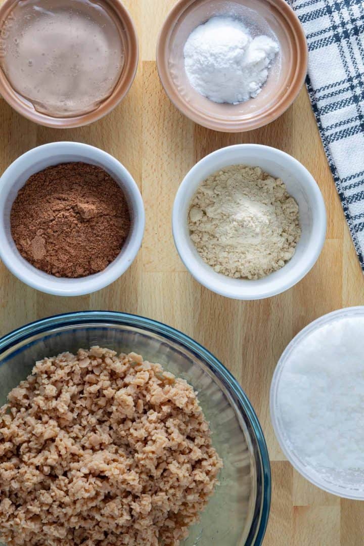 Ingredients for the vegan meat substitute recipe