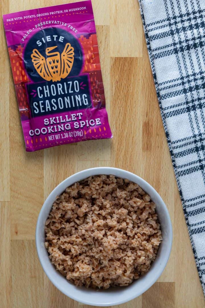 Ingredients for DIY plant based chorizo vegan meat substitute