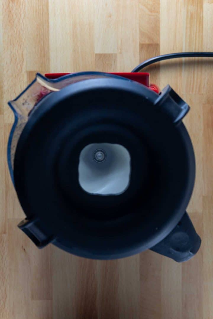 Put the lid on and drizzled the oil in for this DIY Impossible Meat recipe component