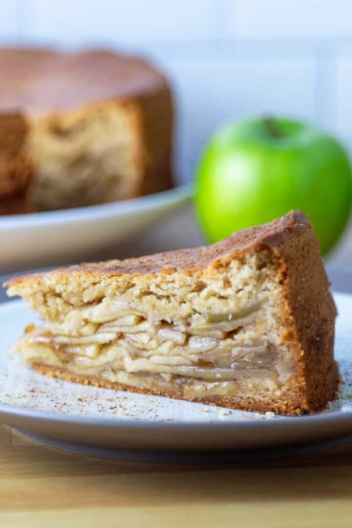 A slice of vegan apple pie