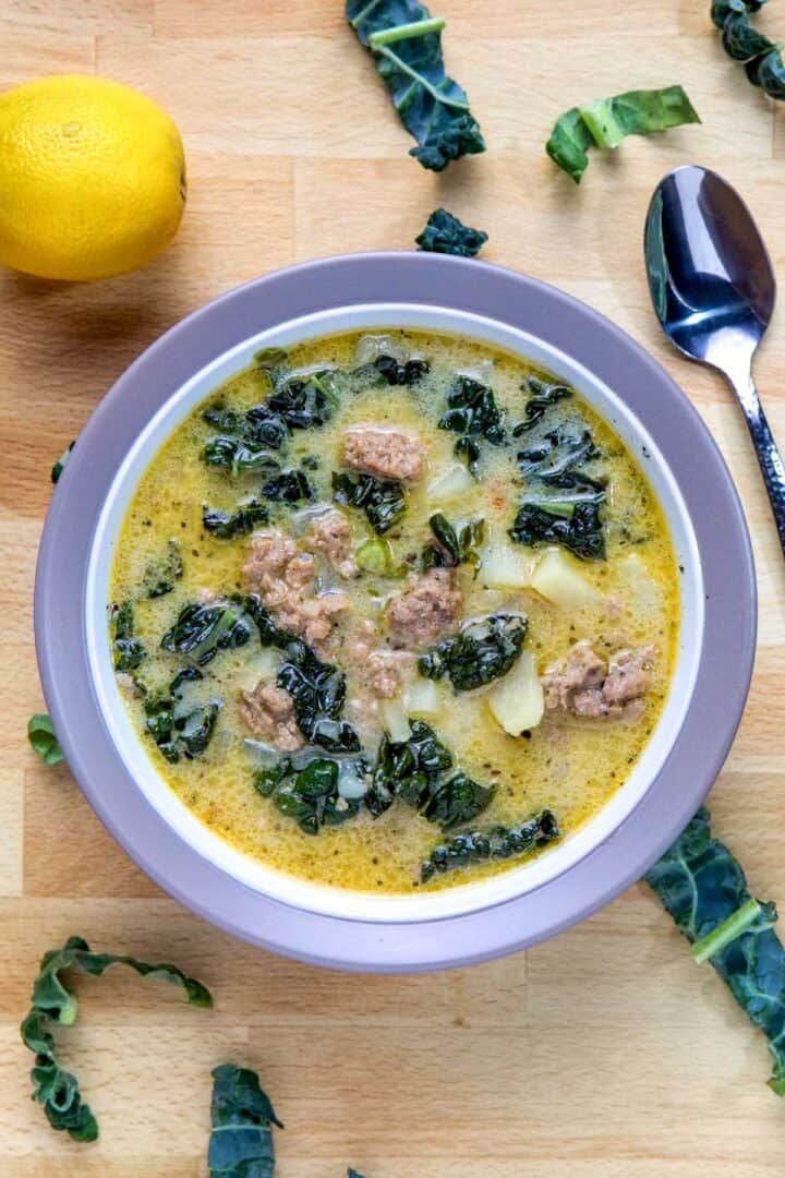 Overhead shot of the Instant Pot Zuppa Toscana
