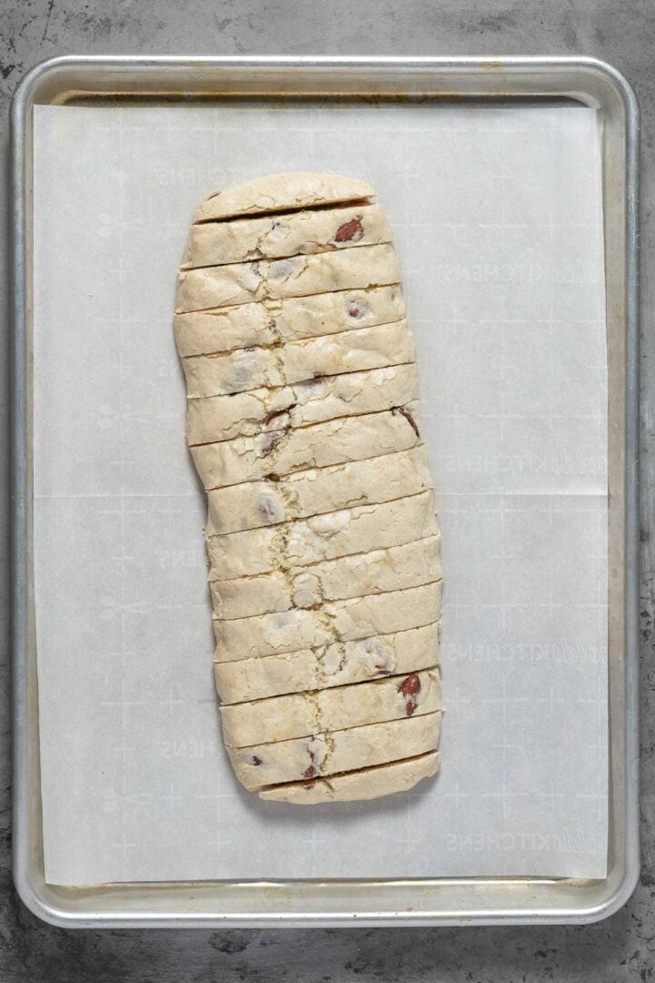 Baked and sliced the biscotti.