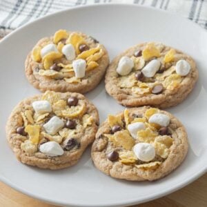 Feature photo for this recipe post of 4 Milk Bar Cornflake Cookies on a Serving Plate