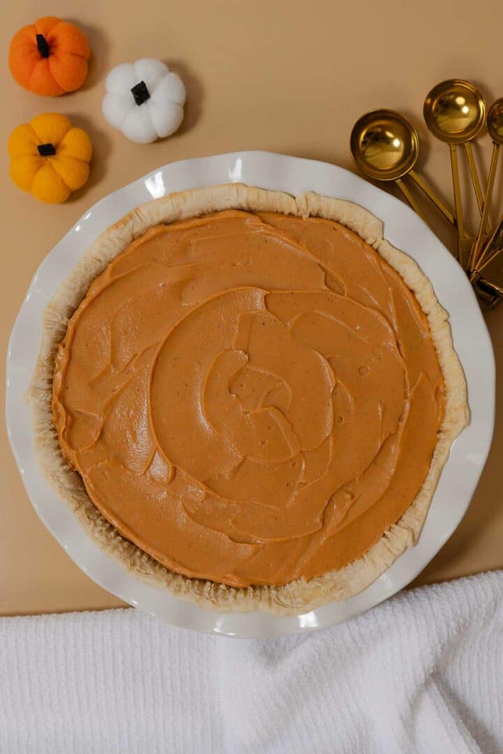 Unbaked sweet potato pie with silken tofu