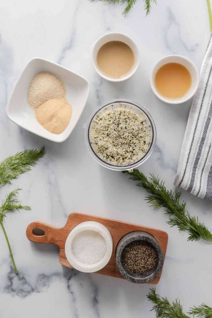The base ingredients for making this gluten free Caesar Dressing 