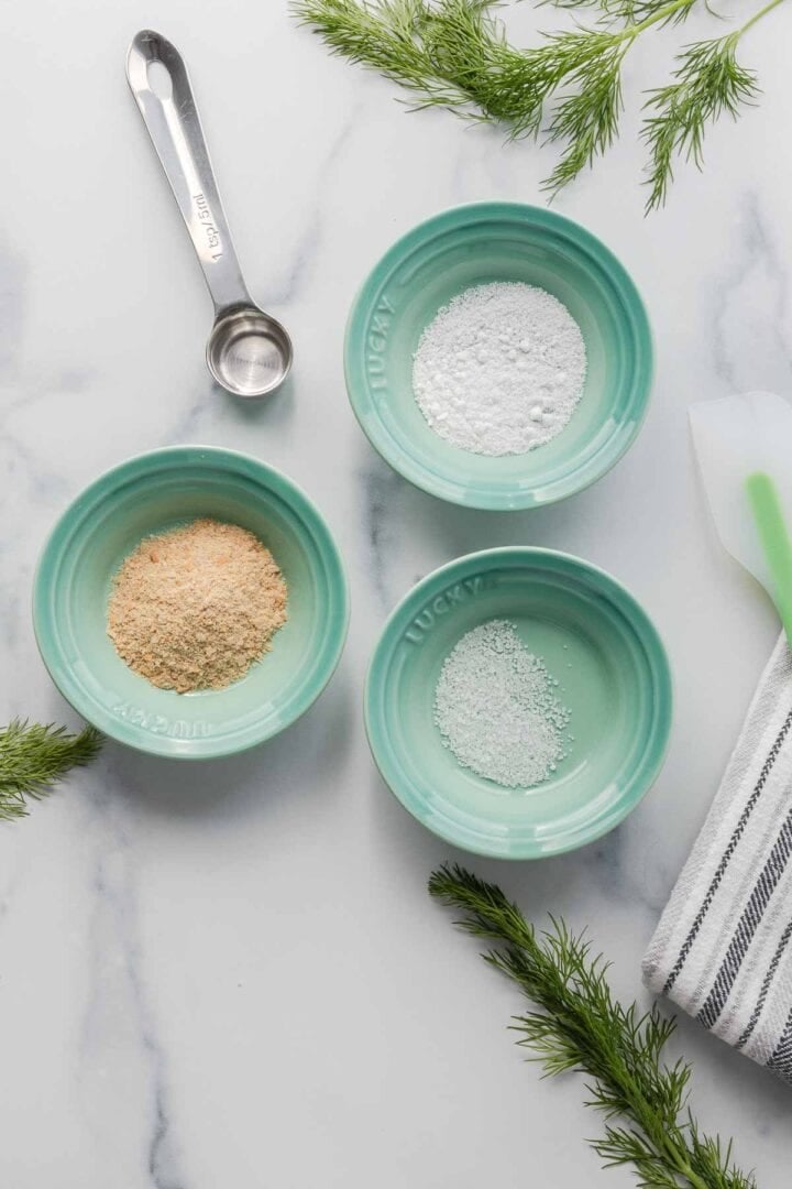 Ingredients to make your homemade dressings even better; nutritional yeast, plant based lactic acid, and food grade citric acid