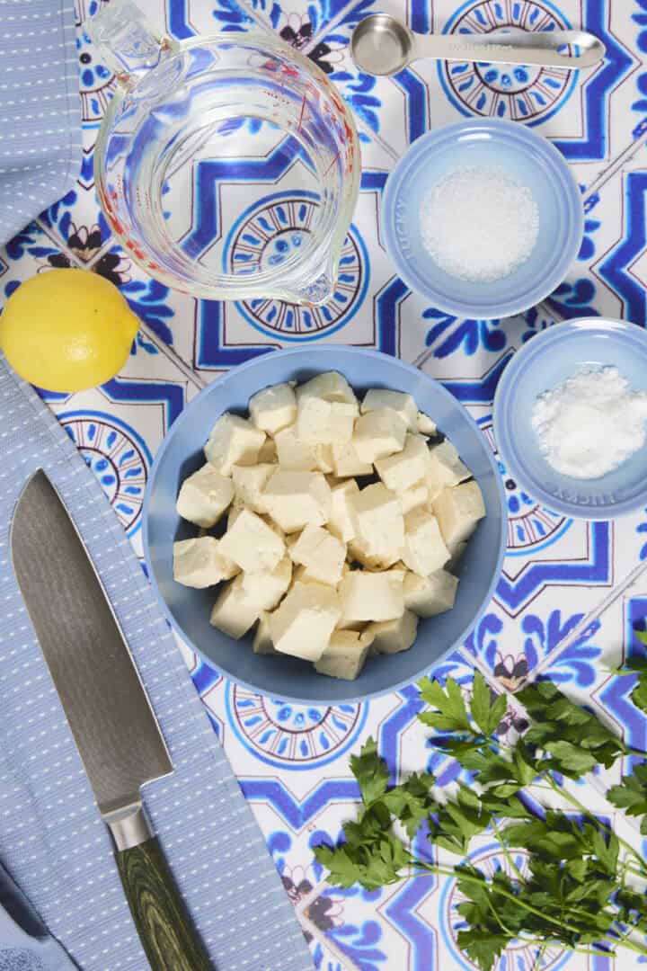 Boiled tofu cubes