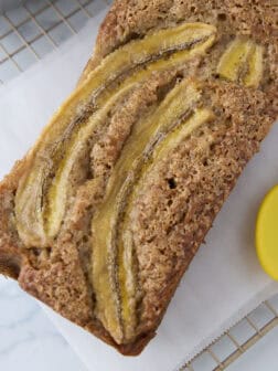 a loaf of seed oil free banana bread